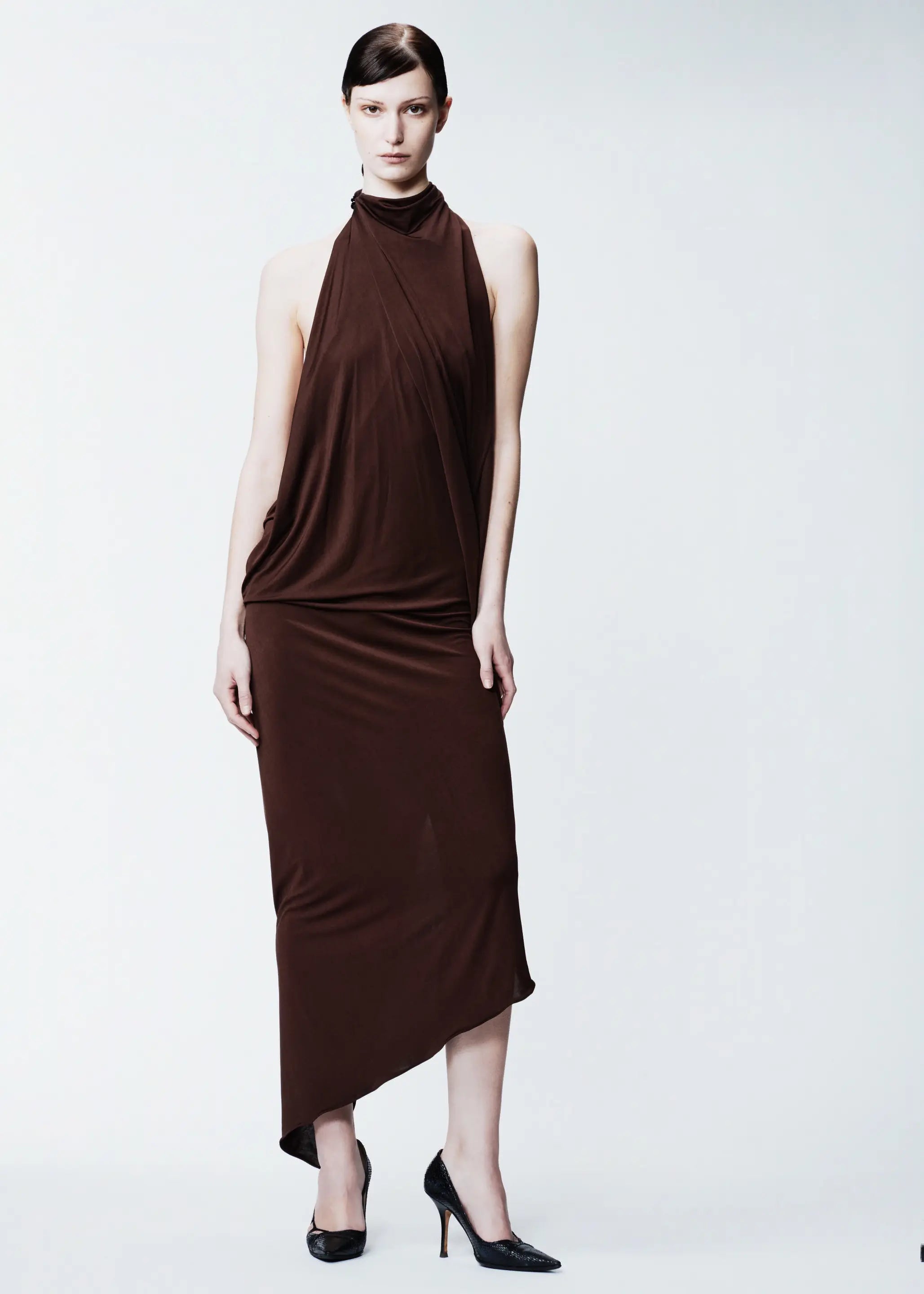 RACER BACK DRESS IN BROWN